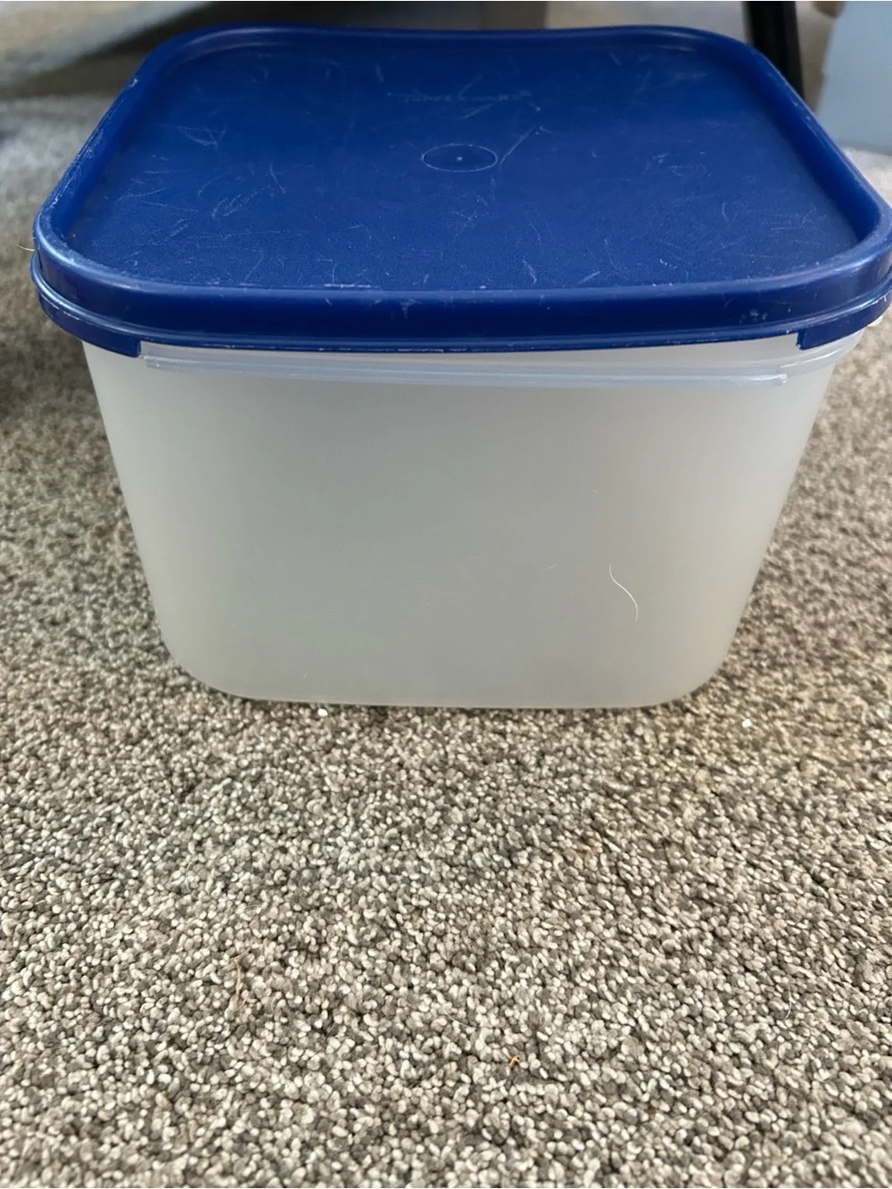 Tupperware #2 Modular Mate Blue Lid Translucent Food Storage Container- 11 cup